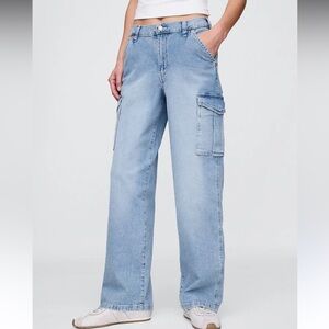 GAP 90a Loose Mis Rise Light Blue  Cargo Jeans